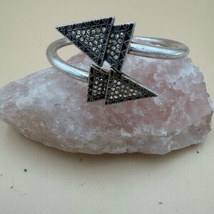 Triangle Pave Silver-Tone Cuff Bracelet  79